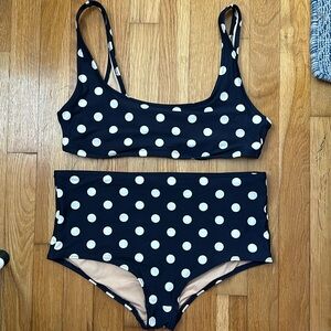 Navy and White Polkadot Women’s J.Crew Bikini
